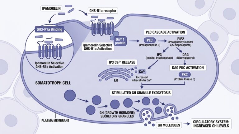 Especificidad de Receptores In Vitro: Ipamorelina y Rutas mediadas por GHS-R1a