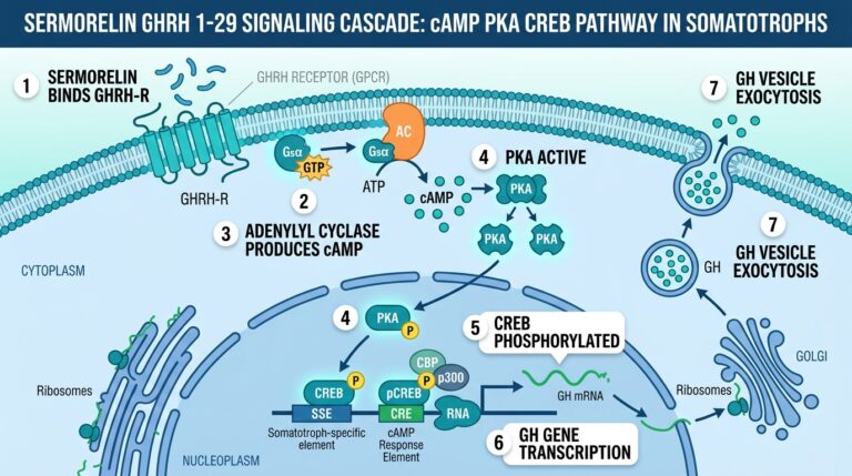 Cascadas de Senalizacion In Vitro: Sermorelina (GHRH 1-29) y Regulacion cAMP/PKA